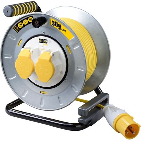 Masterplug PRO-XT Metal Cable Reel 110V 16A Thermal Cut-Out 30m (1/2)