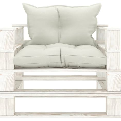 Maison Exclusive - Poltrona da Giardino Pallet con Cuscini Beige in Legno