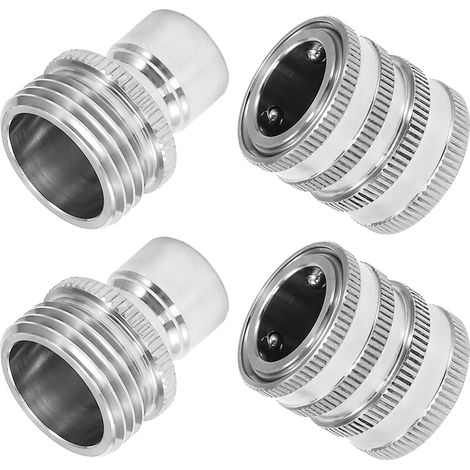 Kit de 2 raccords rapides pour tuyau d'arrosage, 3/4 pouce, adaptateur pour nettoyeur haute pression (1/5)