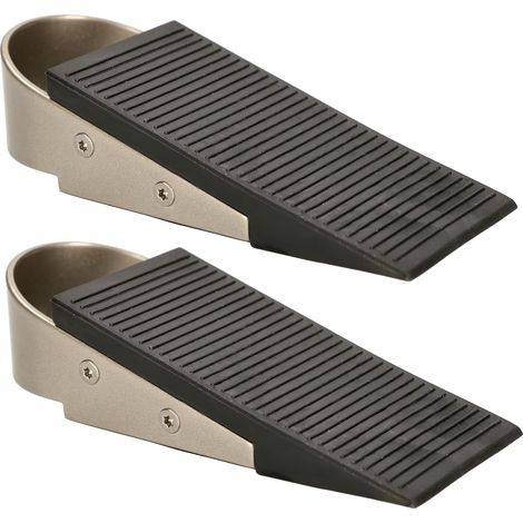 KOTARBAU Lot de 2 butoirs de porte en plastique pour empêcher les portes de claquer (noir) (1/5)