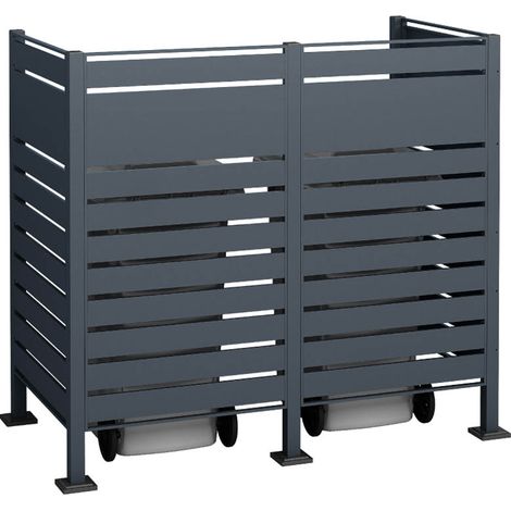 Westmann Habillage métallique pour conteneur à déchets Planum  2x240 L  Anthracite  170x90x150 cm