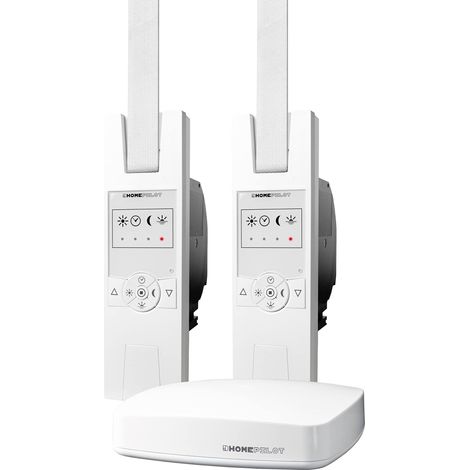 HOMEPILOT - Set iniziale 2 tapparelle smart  Installazione facile, efficienza energetica e comfort  Incluso: 1x Gateway premium, 2x avvolgitori cinghia RolloTron Classic Smart (1/4)
