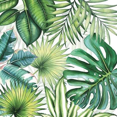 Packung mit 20 Papierservietten 33 x 33 cm – Tropische Blätter – Ambiente