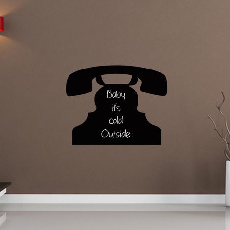 Sticker ardoise tableau noir - stickers muraux adhésif effaçable - TÉLÉPHONE ANCIEN - 55x70cm (1/4)