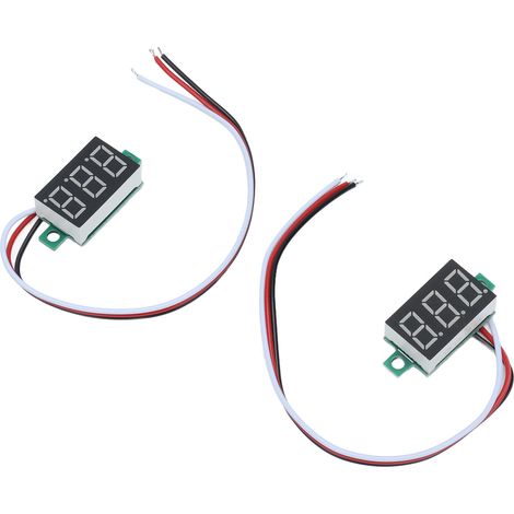 2 Stück Mini-Digitalvoltmeter, 3-adriger Gleichspannungsprüfer, 0,36 Zoll LED, 0,00 V – 30,0 V, Verpolungsschutz (1/5)