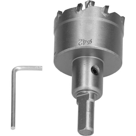 Scie cloche à dents en carbure, foret robuste TCT pour plaques métalliques en acier inoxydable, 42 mm (1/5)