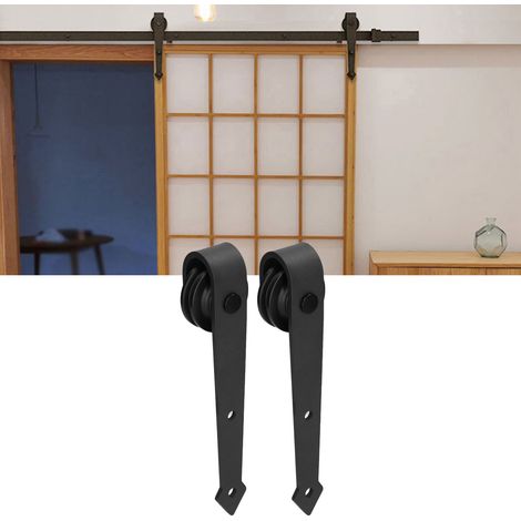 Kit de quincaillerie pour porte coulissante avec galet de suspension en acier au carbone et vis (1/5)