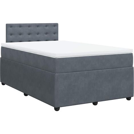 Maison Exclusive - Cama box spring con colchón terciopelo gris os (1/5)