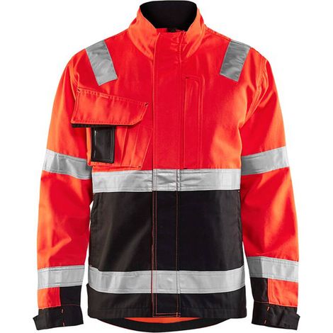 Giacca da lavoro ad alta visibilità 4064 - Rosso fluorescente/Nero L (1/5)