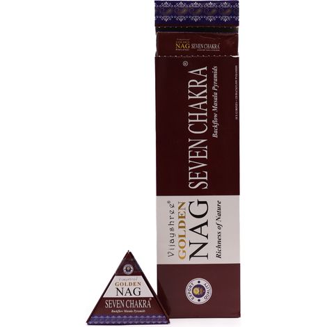 42 g Jumbo Golden Nag  Cônes d'encens à reflux sept chakras- Vendu par 1 (1/4)
