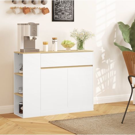 Aparador con cajón, estante regulable, 105 x 30 x 81,5 cm, blanco DESVIAE (1/5)