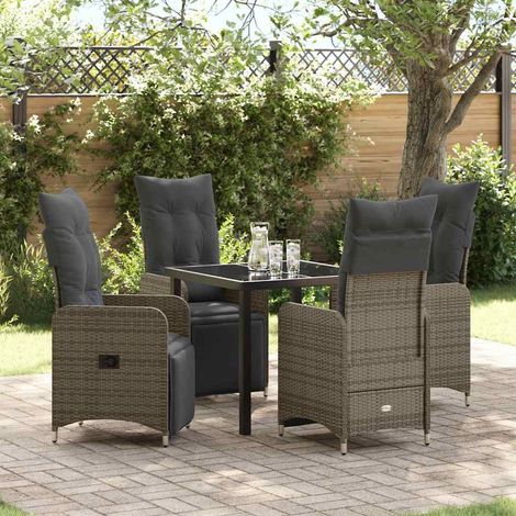 Ensemble de salle à manger pour jardin 5 pcs-Salon de jardin Beige polyrotin 592913 (1/5)