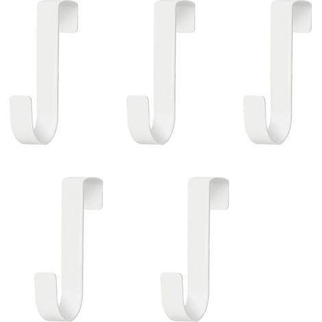Lot de 5 Crochets de Porte en Acier Inoxydable Blanc à Suspendre, Tringle de Porte,Porte Manteau Porte,Porte Manteau pour Porte,Crochet Porte,Porte Manteau pour Porte (1/5)