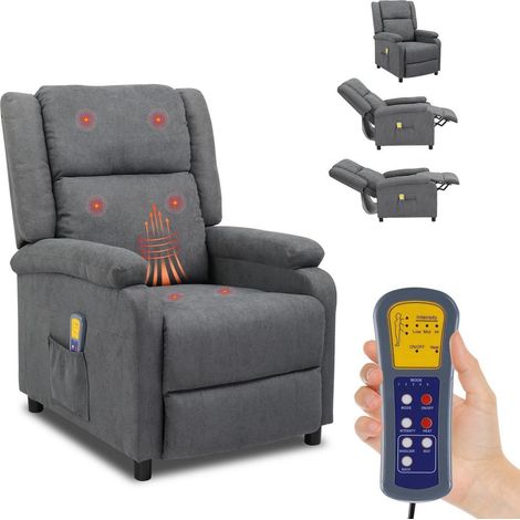 Relaxsessel mit Massage & Heizung, verstellbare Rückenlehne, bis 120kg (1/5)