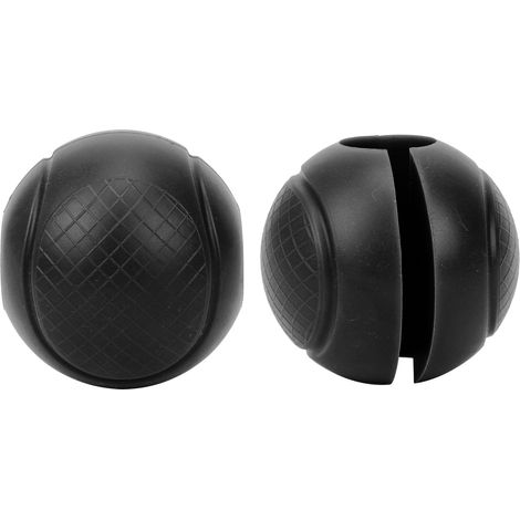 2pcs Rondes Poignées de Barre en Silicone Épais Adaptateurs d'Haltères Balles de Préhension enveloppe de Main Noires (1/5)