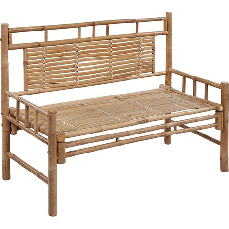Maison Exclusive - Gartenbank mit Auflage 120 cm Bambus