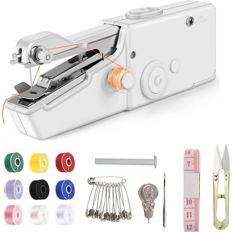Machine à Coudre Portable, Mini Machine à Coudre Pour Debutant et Adultes, Couture rapide avec Kit D'accessoires pour Réparation de Tissu, Bricolage, Naison, Dortoir D'étudiant et Voyage (1/5)