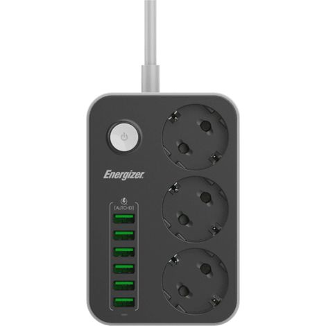 PRESA MULTIPLA ENERGIZER 4 EU PLUG + 4 USB A CON INTERRUTTORE