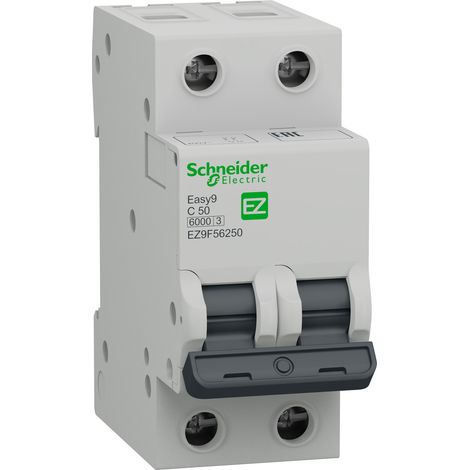 Easy9 Interruttore magnetotermico- 2P - 50 A - Curva C - 6000 A - 230 V - EZ9F56250