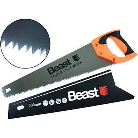 Scie Égoïne Dentée Trempée 500 mm - 7 TPI - 1.05 mm - Précision et efficacité - Usage Professionnel - Beast