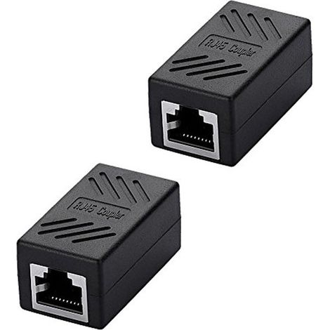 Adaptateur de couplage RJ45 pour câble LAN - Extension de connexion Ethernet (Cat5/Cat6) - Lot de 2 (1/3)