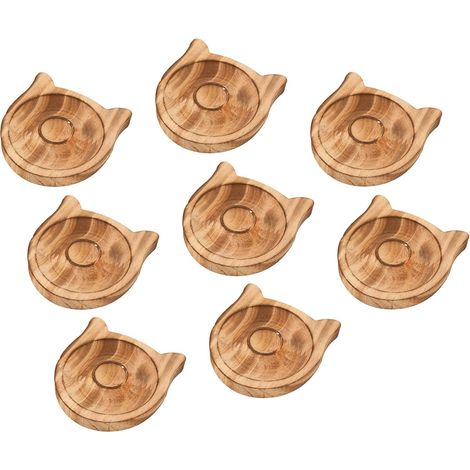 Ensemble de plateaux pour bracelets en bois, 8 pièces, design mignon d'oreilles de chat, présentoir à bijoux en bois massif pour le commerce de détail (1/5)