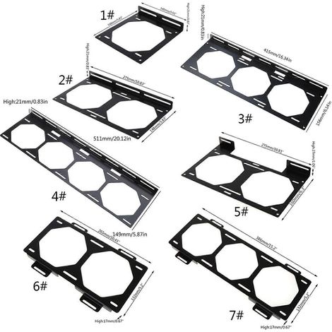 Lüfterhalterung Wasserkühlerhalterung Externer Computer für Gehäuse Kühlkörper Gadget Zubehör für 12/14CM Lüfter 120/240/360/480 Blau (Blau)