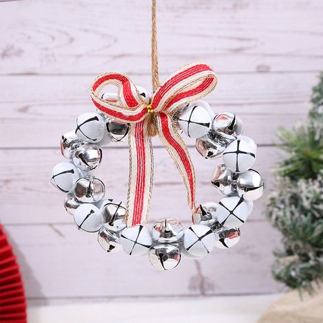 Cloche De Noël En Fer - Guirlande Suspendue Pour Arbre Porte Fenetre - Décor Réutilisable Peint 1 Pièce (1/5)