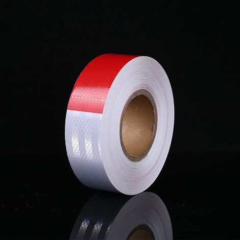 Ruban de signalisation,Ruban Adhésif Réfléchissant Avertissement 30m x 5cm Rouge et Blanc de Signalisation pour Véhicules Remorques Bateaux Camions (1/5)