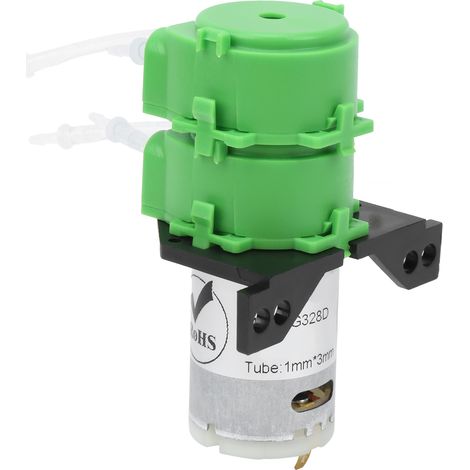 Mini pompe doseuse péristaltique à double tête 1x3 mm pour liquides visqueux et non visqueux (DC24V) (1/5)