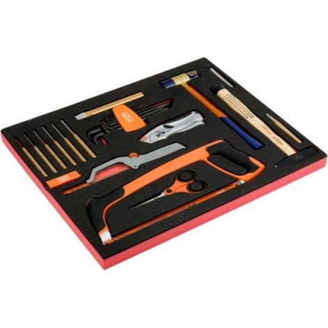 BAHCO - Kit d'outils de serrage/mesure mélangés, module mousse 3/3 Fit&Go - 10 pcs