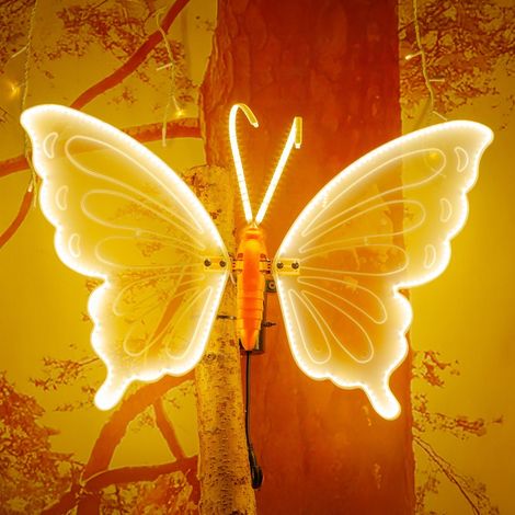 Farfalla luminosa con led bianco caldo e movimento ali per decorazioni natalizie -60 cm (1/4)