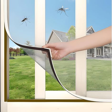 Moustiquaire Magnétique pour Fenêtre, 120 x 130 cm Protection anti-Insectes Encadrée, Installation Facile Sans Perçage pour Chambres, Cuisines et Balcons (1/5)