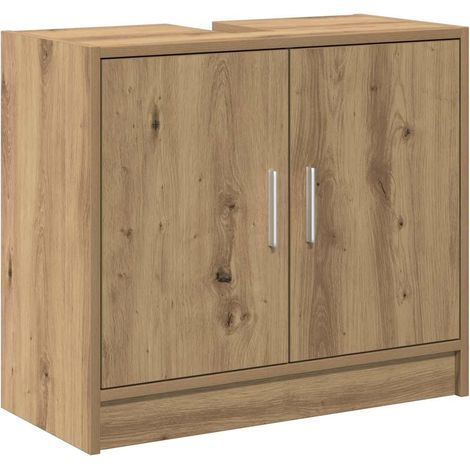 Maison Exclusive - Mobile da Bagno con porta Rovere artigianale 63 x 29 x 55 cm