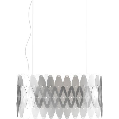 Lampadario Moderno Ovale Amanda Polilux ® Argento E Metallo Cromo 3 Luci E27 (1/2)