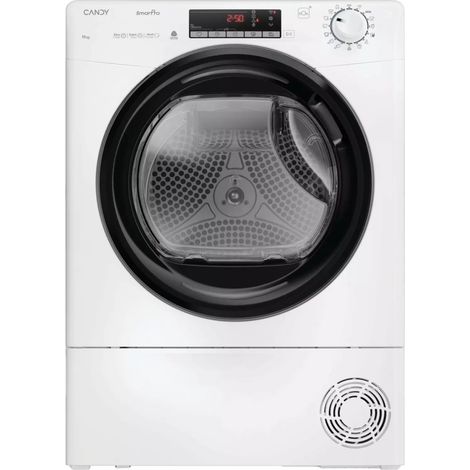 Candy – Sèche-linge pompe à chaleur 11kg blanc – Classe énergétique D – Niveau sonore 64dB – Bac à eau easy case – Connecté Wi-Fi
