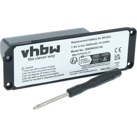vhbw Battery compatible with Bose SoundLink 413295, Mini one, Mini Loudspeaker (2600 mAh, 7.4 V, Li-Ion)