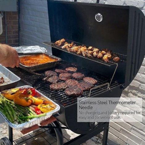 Analoges Thermometer – Zweifarbige Anzeige (Celsius/Fahrenheit) – Für Grill, Smoker und Backofen – Messbereich 60 bis 430 °C – 6-mm-Edelstahlsonde – 1 Stück (1/5)
