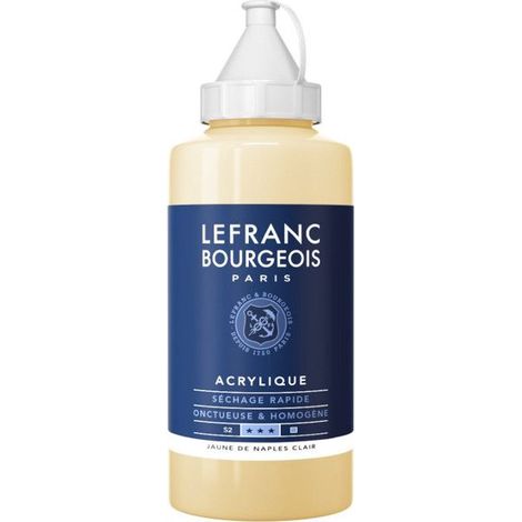 Peinture acrylique - Jaune de Naples clair - 867 - Fine - Lefranc Bourgeois - Bidon 750ml (1/2)
