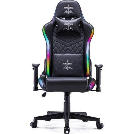 Poltrona Sedia Gaming con LED RGB Integrati regolabile e reclinabile 160° per ufficio e casa (1/5)