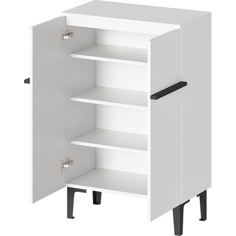 Scarpiera moderna con doppie ante, ripiani regolabili e grande capacità 95 x 60 x 34,5 cm (1/5)