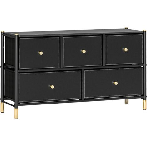 Black Faux Leather Chest of Drawers for Stylish Bedroom Storage Solutions