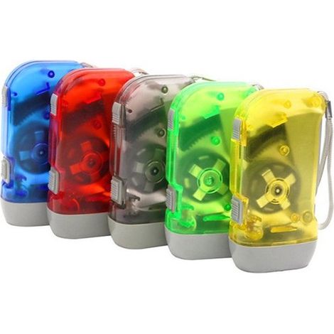 Confezione da 5 torce manuali di emergenza, torce a manovella, torce in plastica, multicolore (1/5)