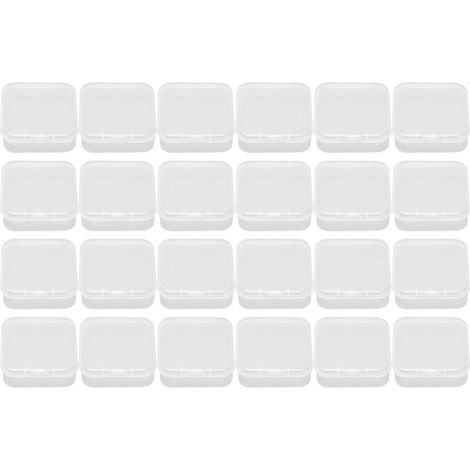 Boîte de rangement transparente 24 pièces pour bijoux, perles et boucles d'oreilles - Mini conteneur plastique avec couvercle (1/5)