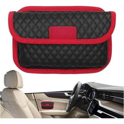siège latéral Voiture boîte Rangement en Cuir – Porte-Stylo pour Tablette téléphone, Organiseur Coffre, Accessoires Voiture (1/5)