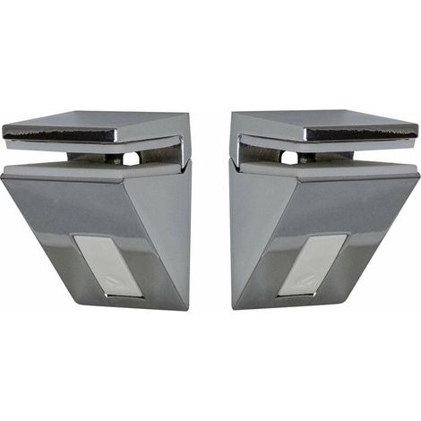 Wandhalterung für Glasregal – Verchromter Stahl mit Silikoneinsatz – Kratzfest – Breite 27,5 mm – Stärke 5–10 mm (1/3)