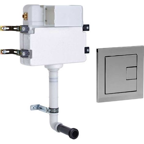 Roper Rhodes In Wall Concealed Dual Flush WC Toilet Cistern +Square Chrome Plate (1/4)