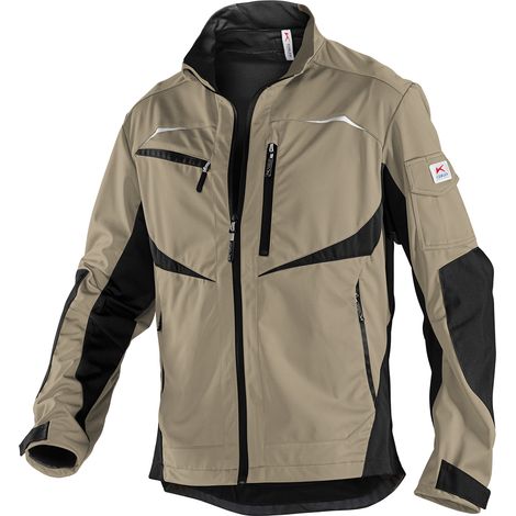 KÜBLER PRACTIQ Softshelljacke 1351 sandbraun/schwarz, Gr. 2XL (1/2)