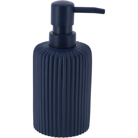 Seifenspender rund gestreift polyresin 230 ml - marineblau - Tendance