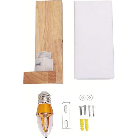 Massivholz-LED-Wandleuchte im japanischen Stil mit dimmbarem Licht für Flur, Balkon, Treppenhaus, Durchgang. (1/5)
